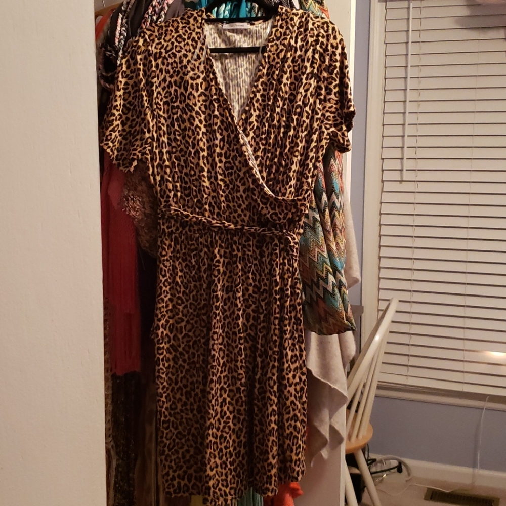 Leopard print wrap dress